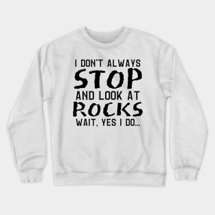 I Don't Always Stop And Look At Rocks, Wait Yes I Do, Geology Student Professor Gift Crewneck Sweatshirt